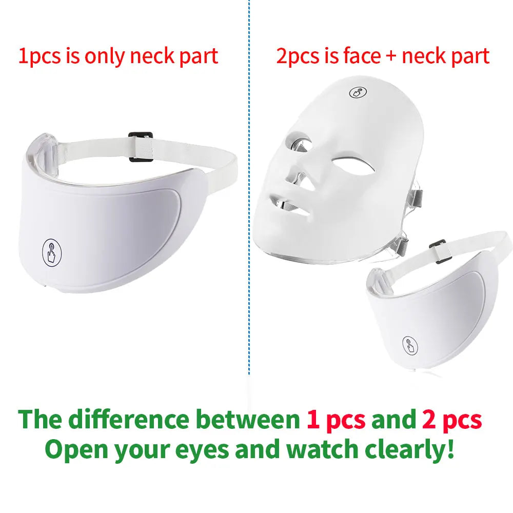 LED Face & Neck Photon Therapy Mask – 7-Color Skin Care Massager