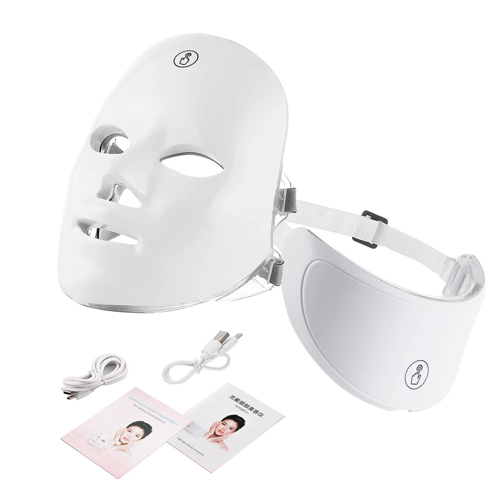 LED Face & Neck Photon Therapy Mask – 7-Color Skin Care Massager